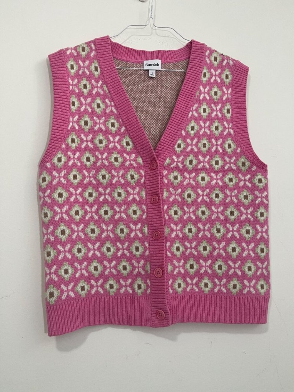 Aritzia Sun-deh Preston Merino Wool Blend Sweater Vest Size S Floral Cottagecore